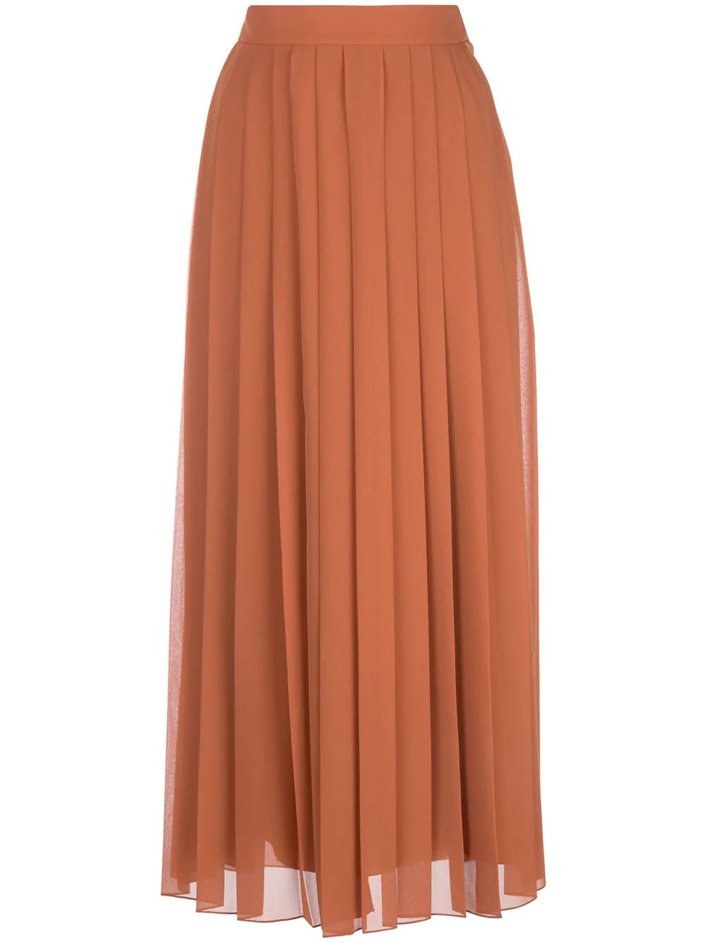 silk pleated midi skirt - 1