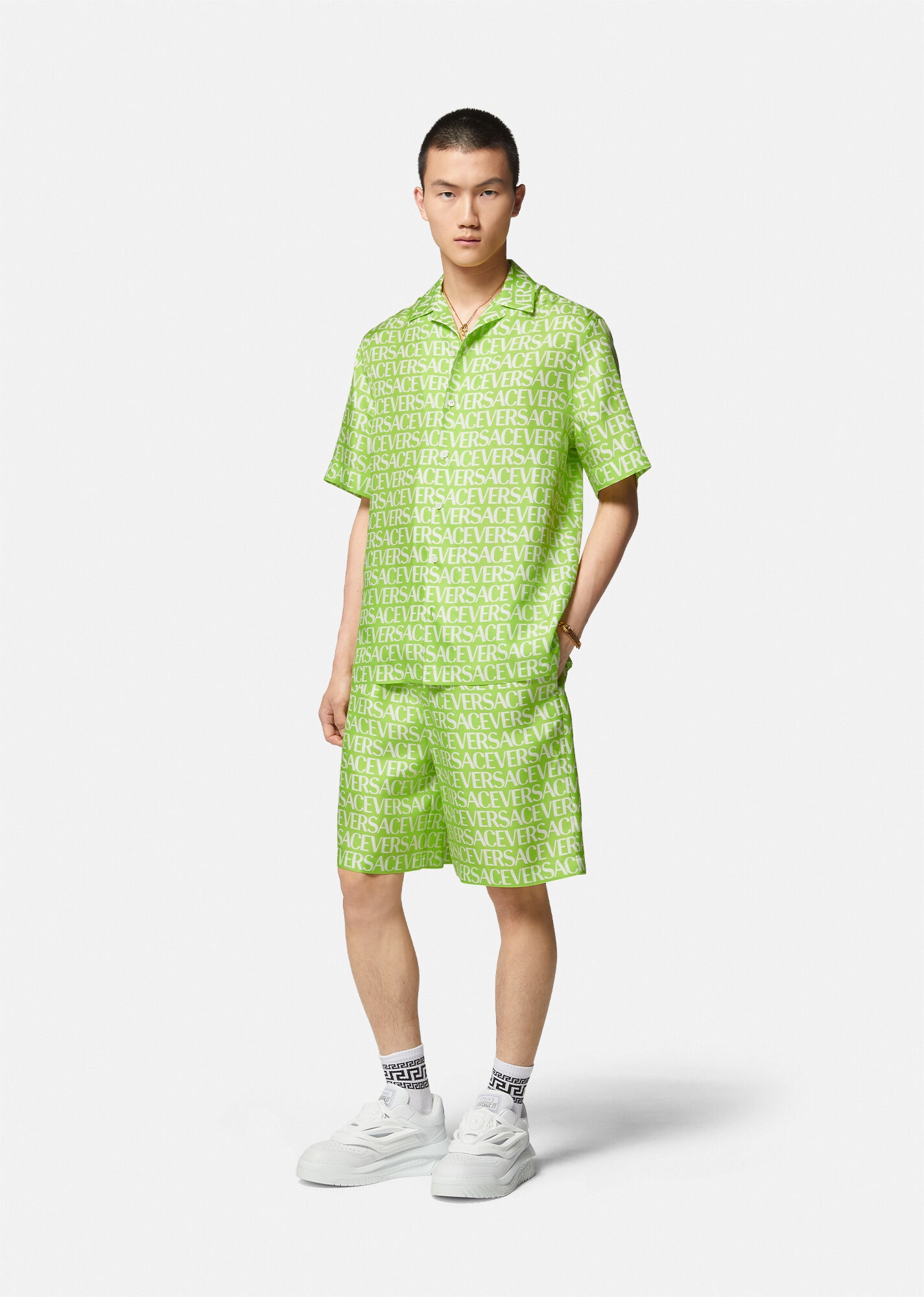 Versace Allover Silk Shorts - 2