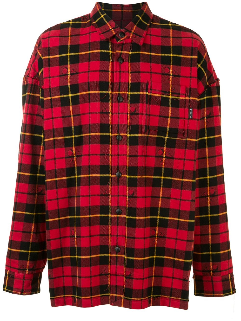 distressed check shirt - 1