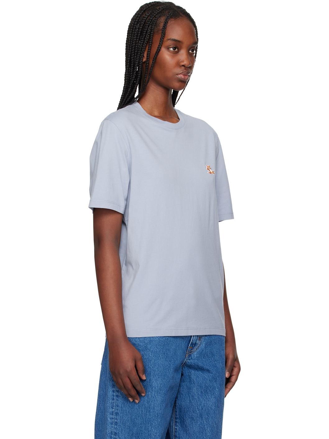 Blue Chillax Fox Patch Regular T-shirt - 2