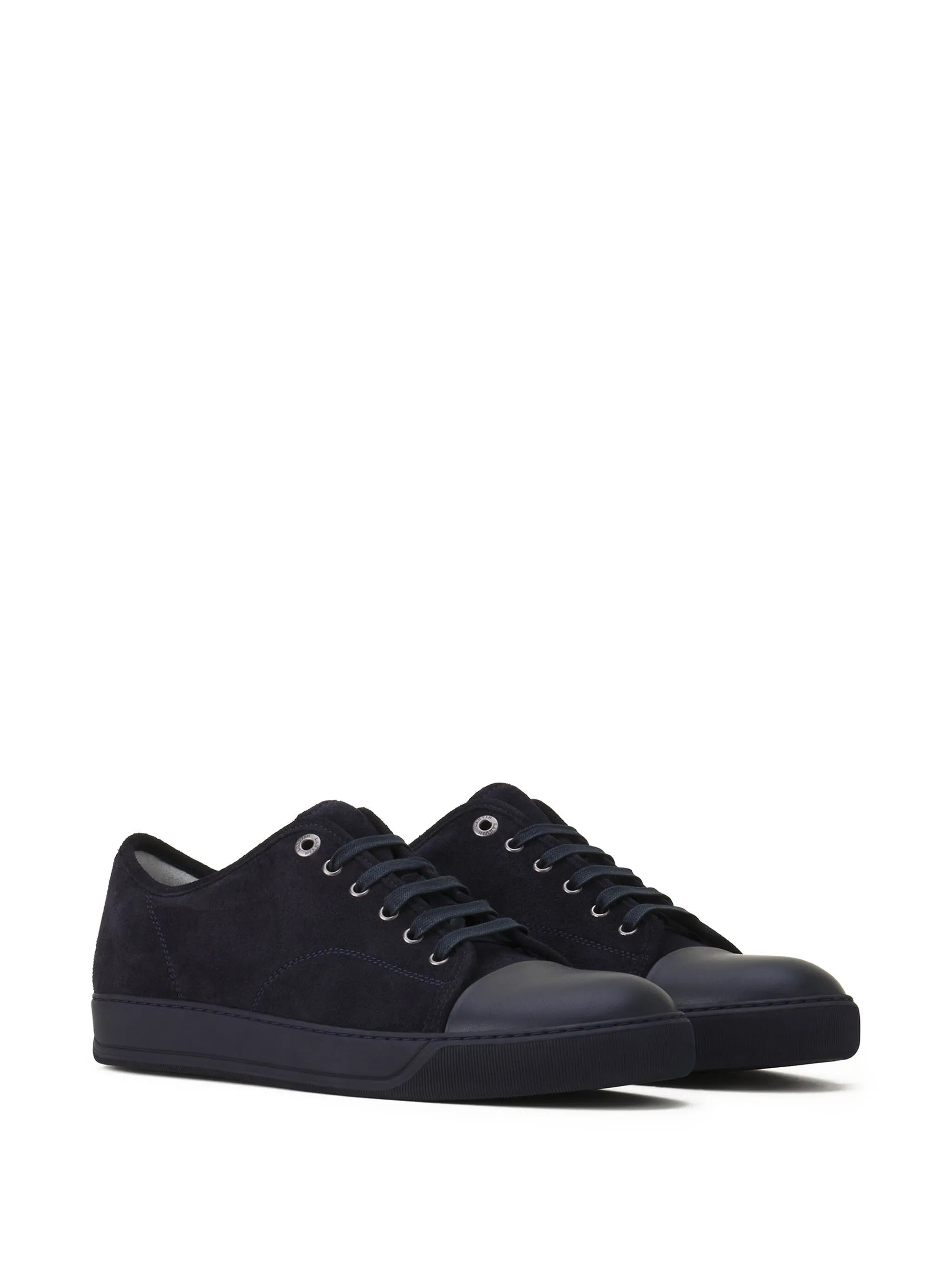 Lanvin Suede Leather Cap-toe Sneakers - 4