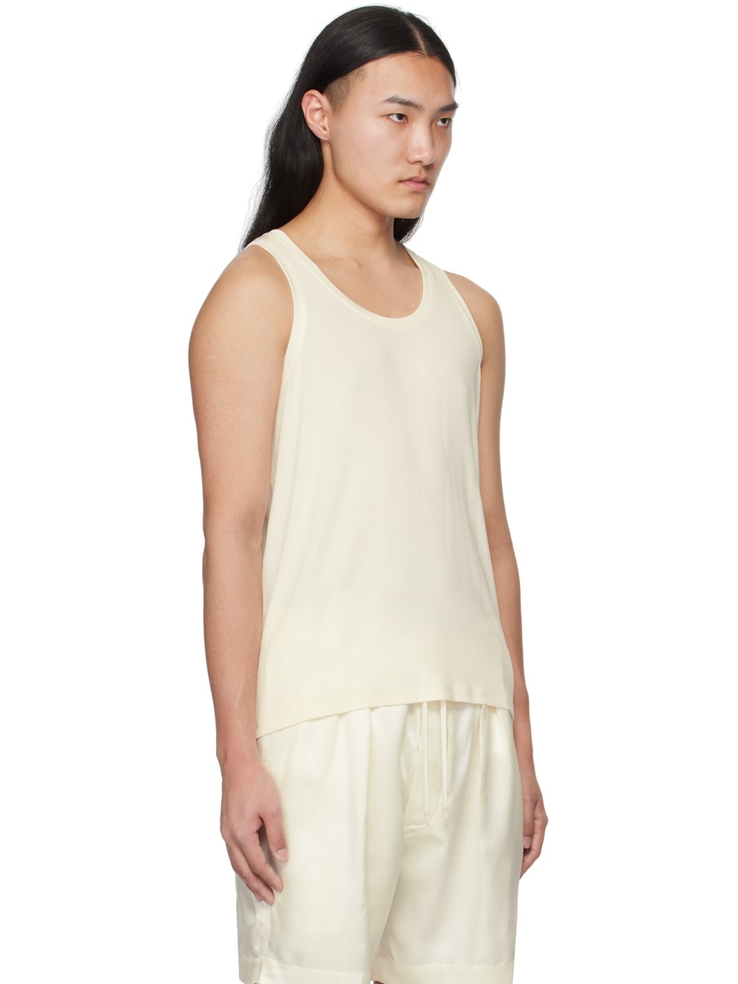 Off-White Scoop Neck Tank Top - 2