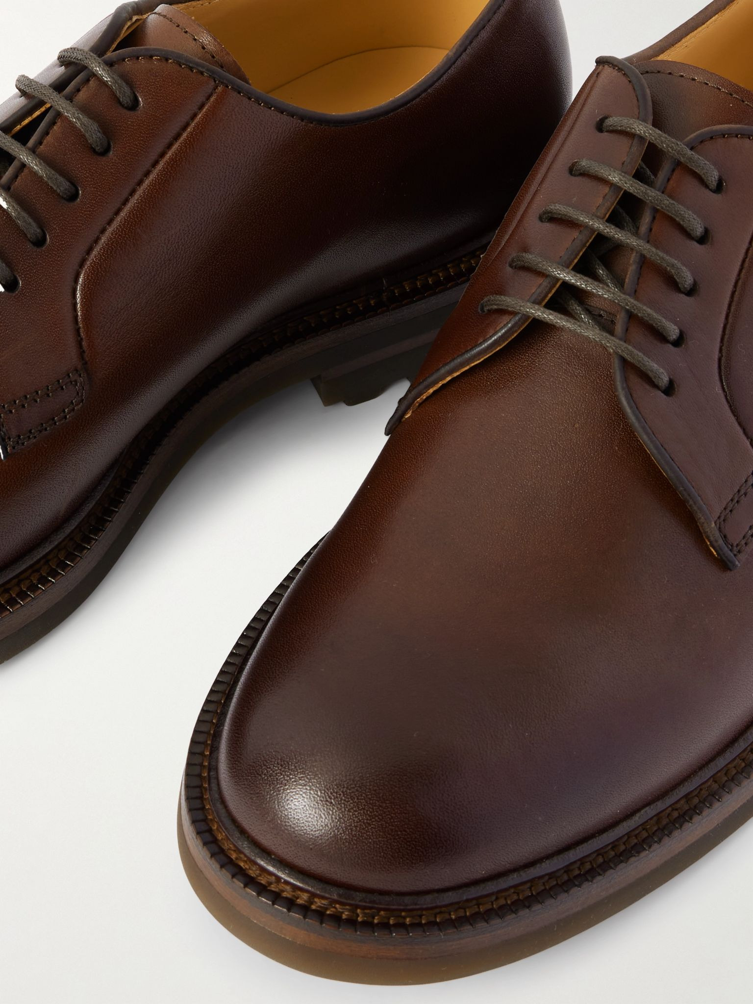 Leather Derby Shoes Dark brown - 5