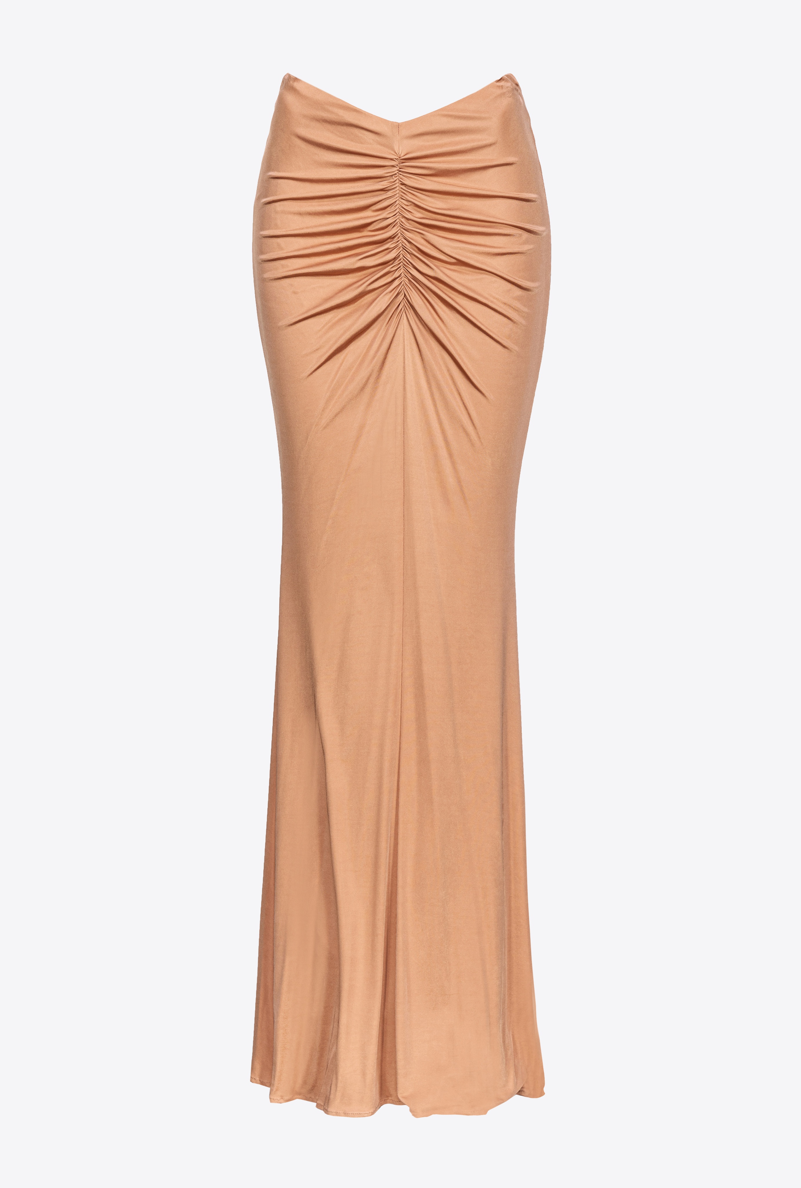 LONG GLOSSY JERSEY SKIRT - 1