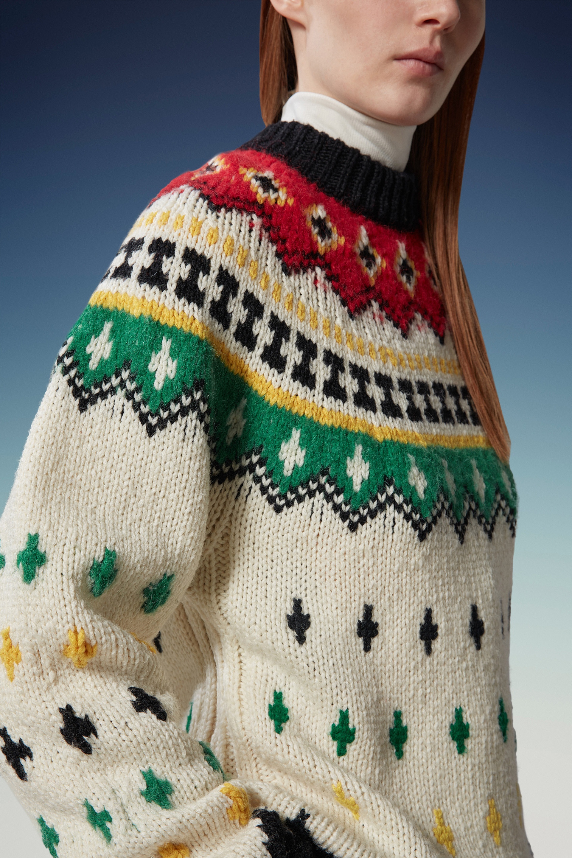 Alpaca & Wool Jacquard Sweater - 6