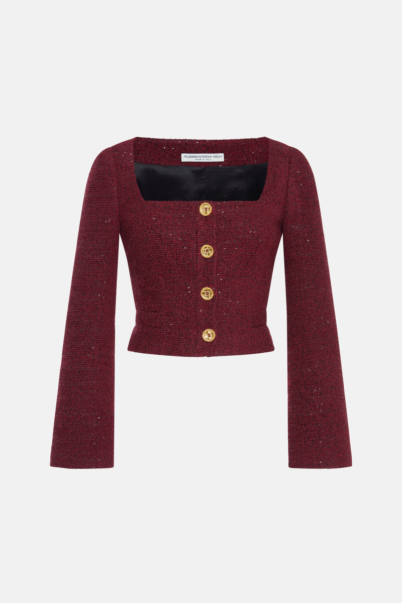 SEQUIN TWEED JACKET - 1