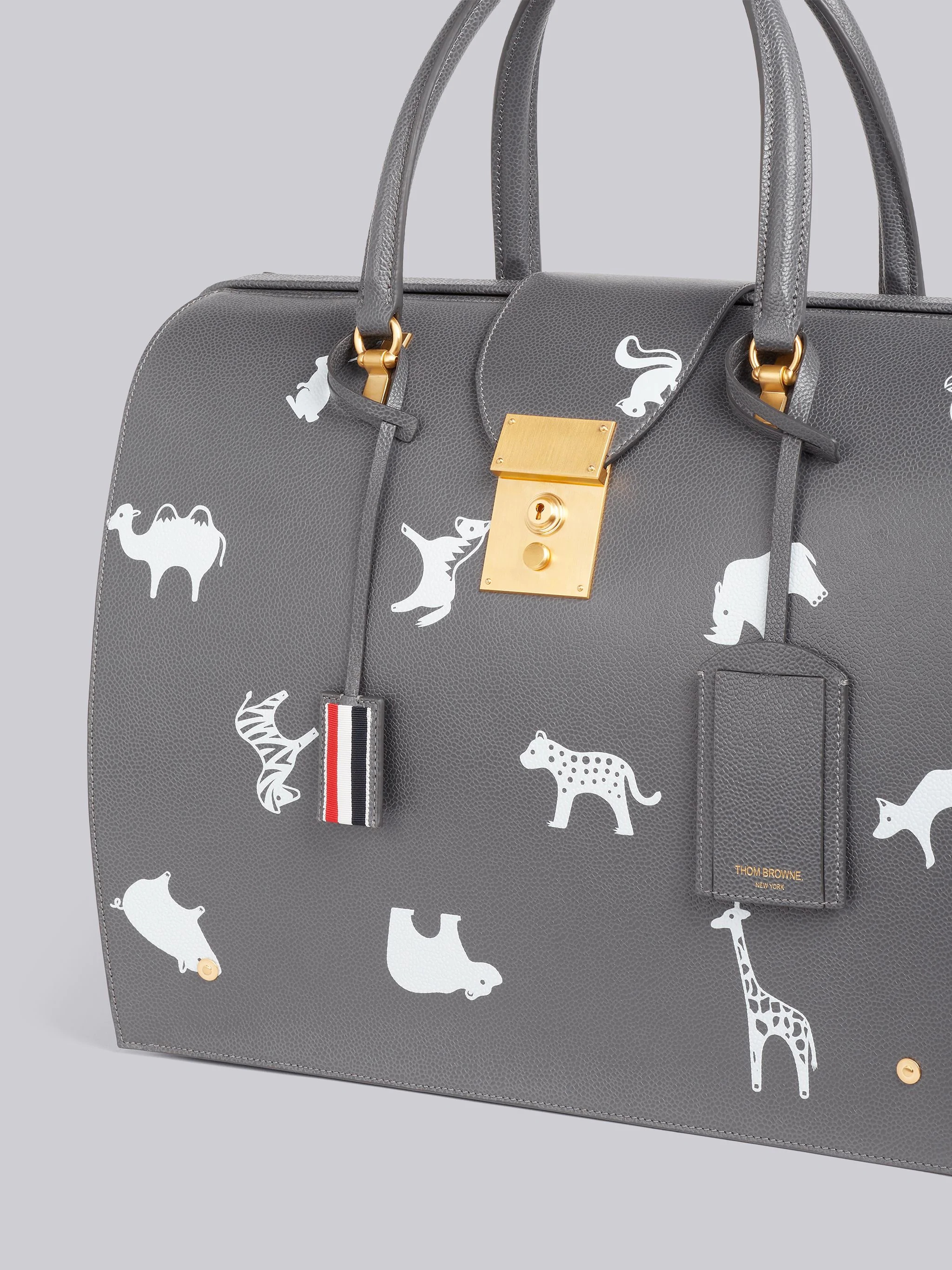 Medium Grey Pebbled Calfskin 3D Animal Icon Mr. Thom Bag - 2