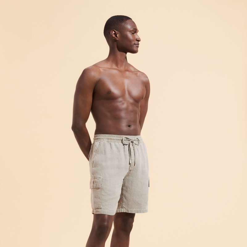 Vilebrequin Men Linen Bermuda Shorts Mineral Dye outlook