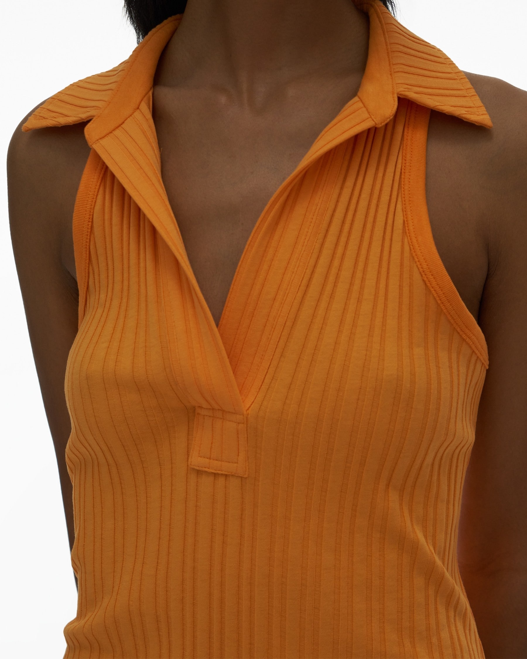 RIBBED POLO TANK DRESS - 6