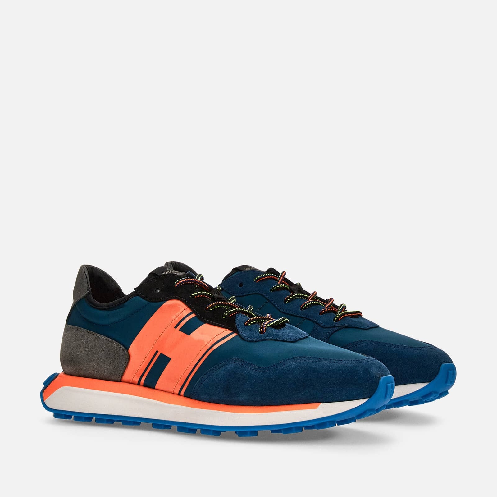Sneakers Hogan H601 Light Blue Grey Orange - 2
