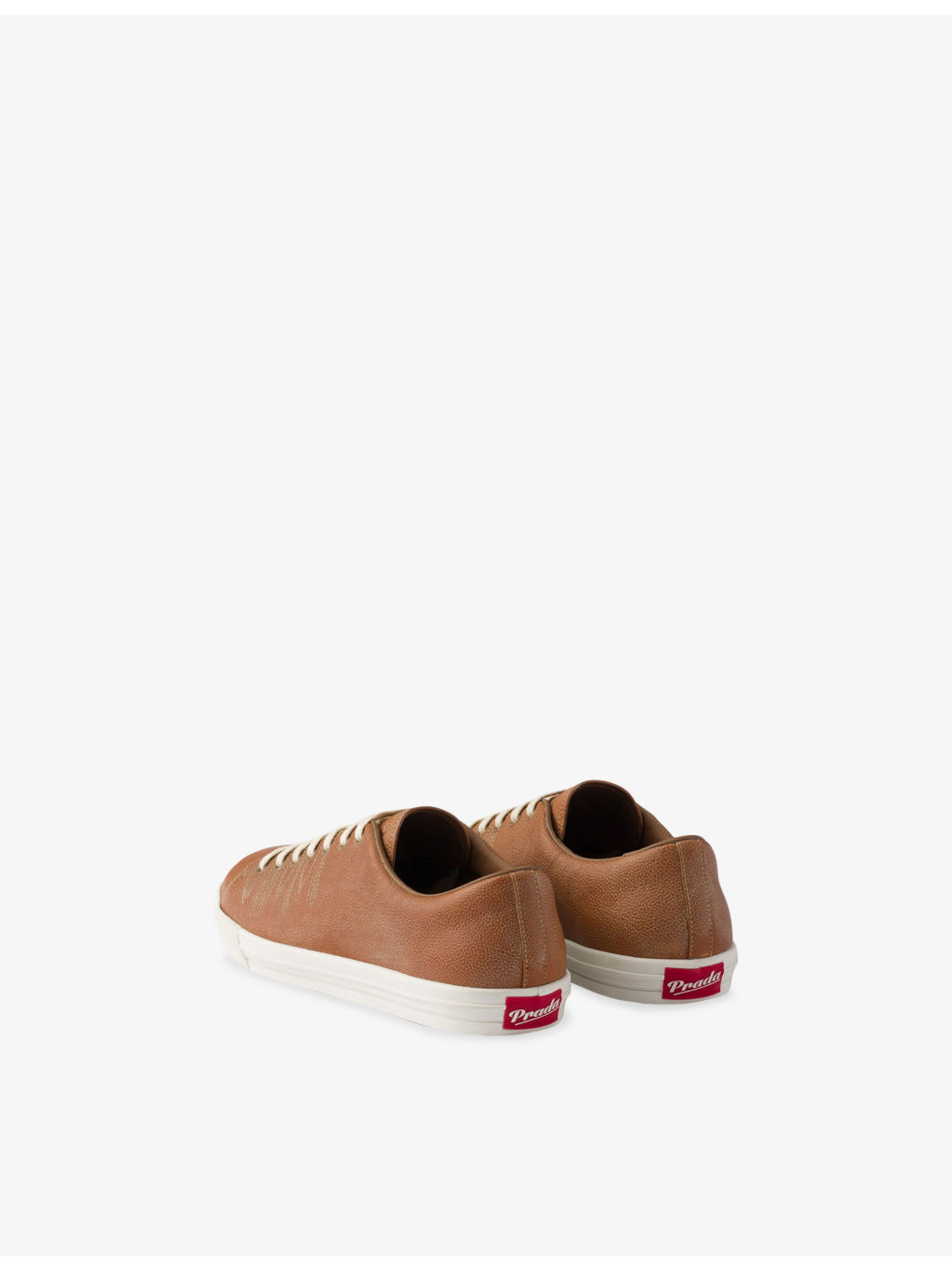 Aged-Effect Leather Trainers - 4