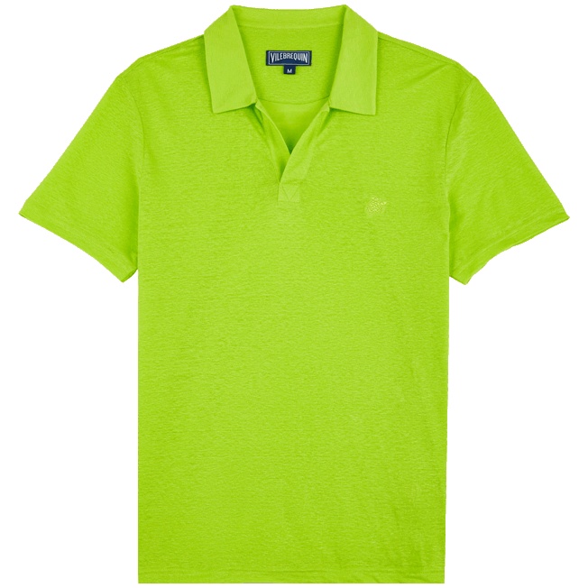 Men Linen Jersey Polo Shirt Solid - 1