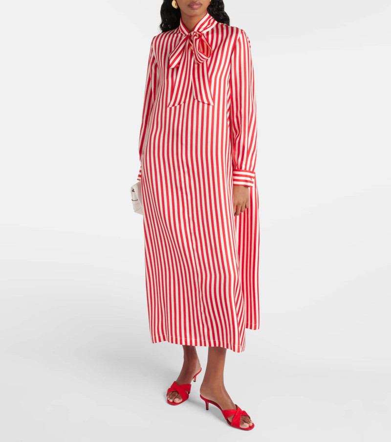 Max Mara Faesite striped silk twill maxi dress outlook