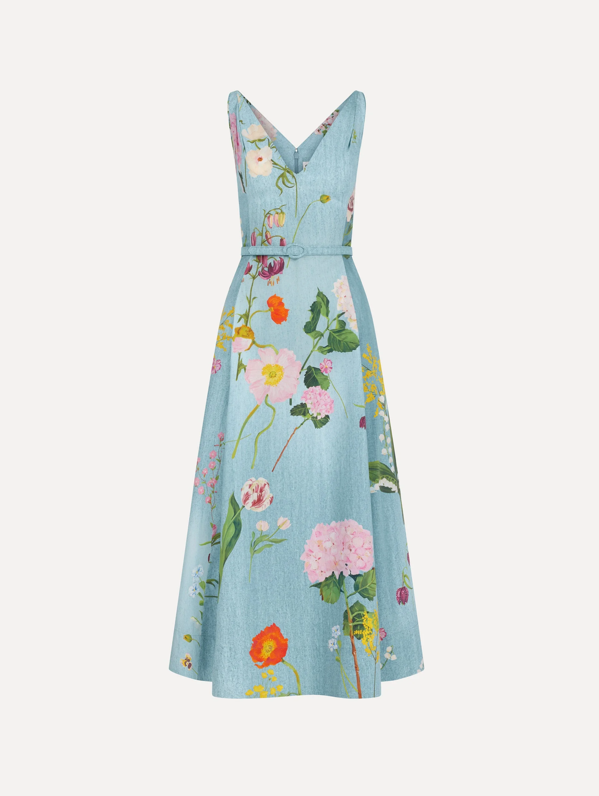 MIXED BOTANICAL COTTON POPLIN DRESS - 1