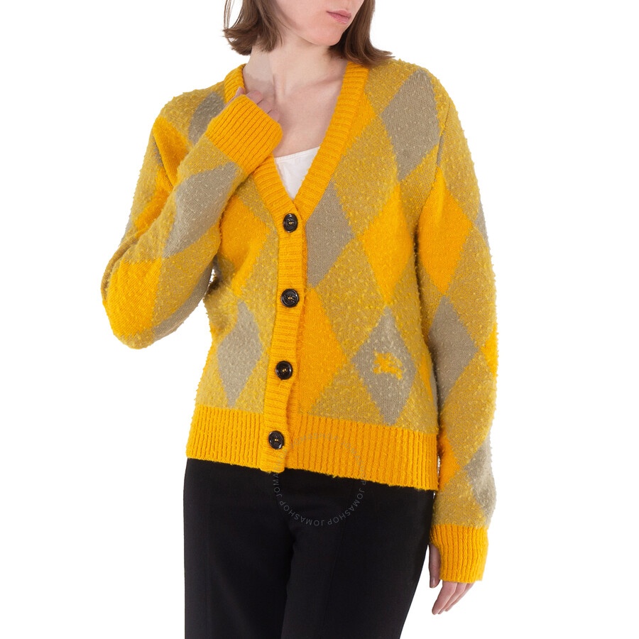 Burberry Argyle Diamond Patterned Rib Trim Cardigan - 5