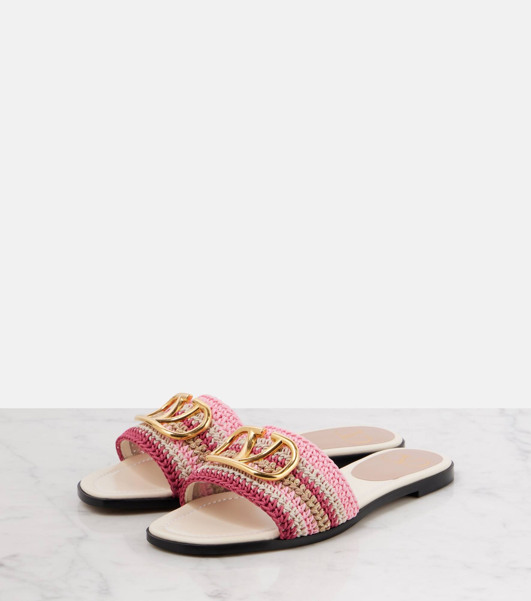 VLogo Signature crochet slides - 4