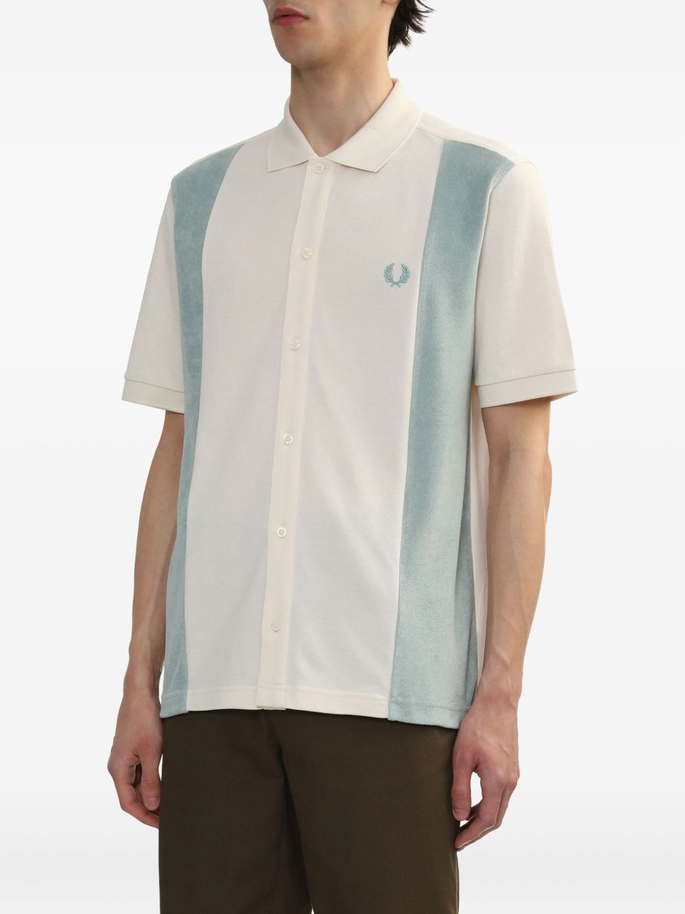 Towelling Panel short-sleeve shirt - 3