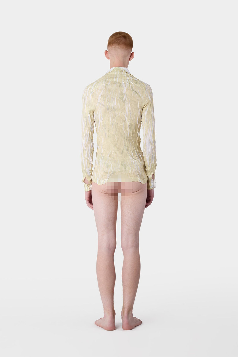 WRINKLED PRINT OVER SHIRT / beige 10