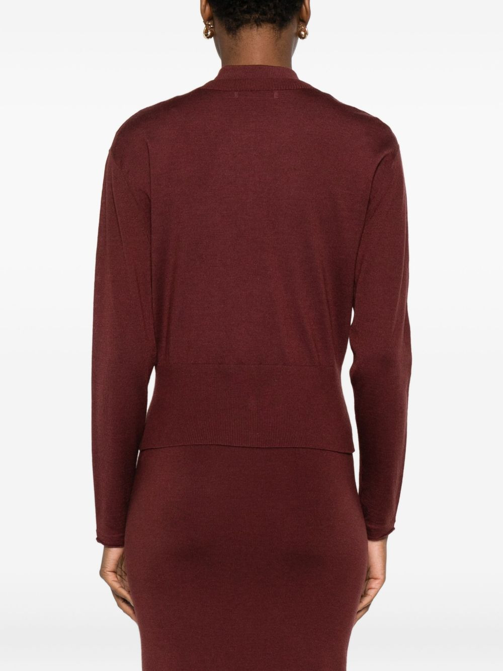 button-front V-neck cardigan - 4