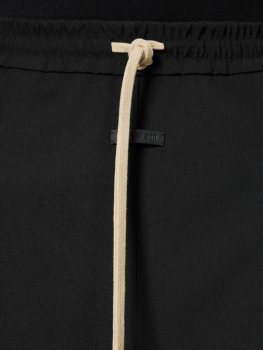 Flap-pocket elasticated-waist wool and cotton-blend trousers - 5