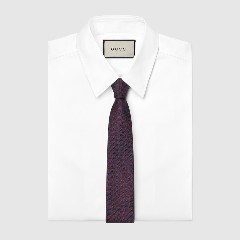 GUCCI GG silk jacquard tie outlook
