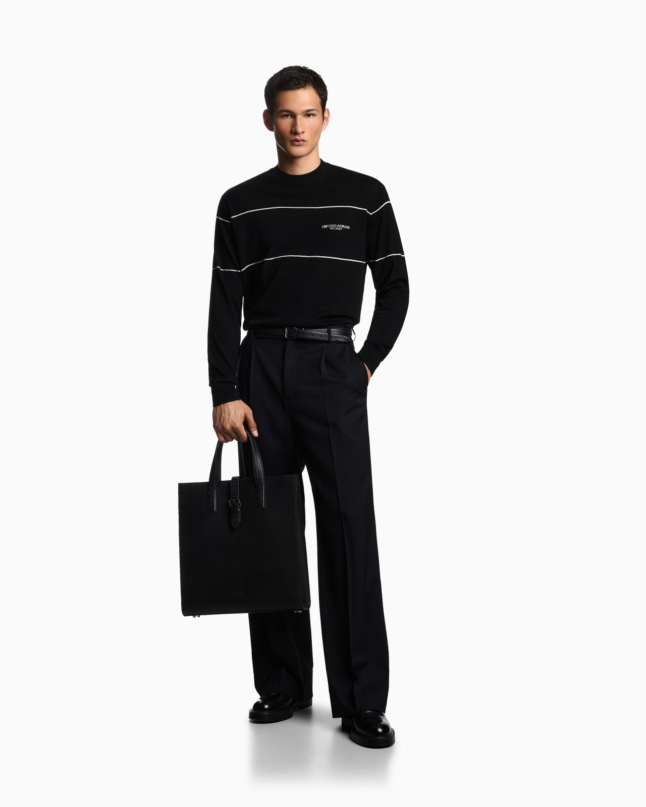 VIRGIN-WOOL JUMPER WITH JACQUARD LOGO - 2