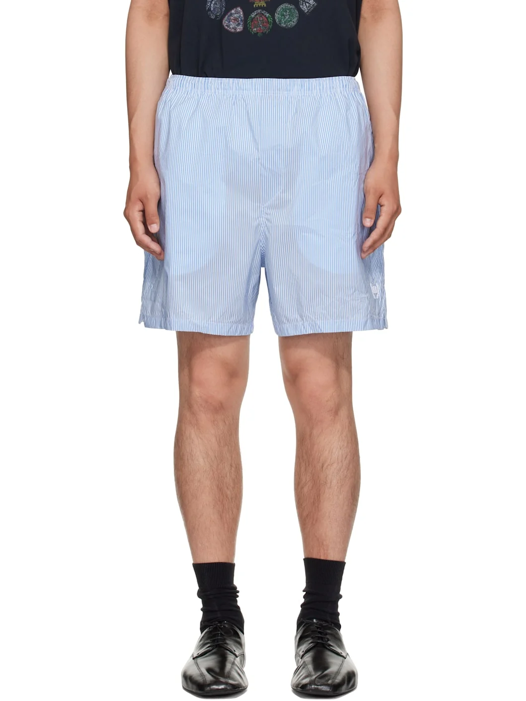 Blue & White Technical Stripes Boxer Shorts - 1