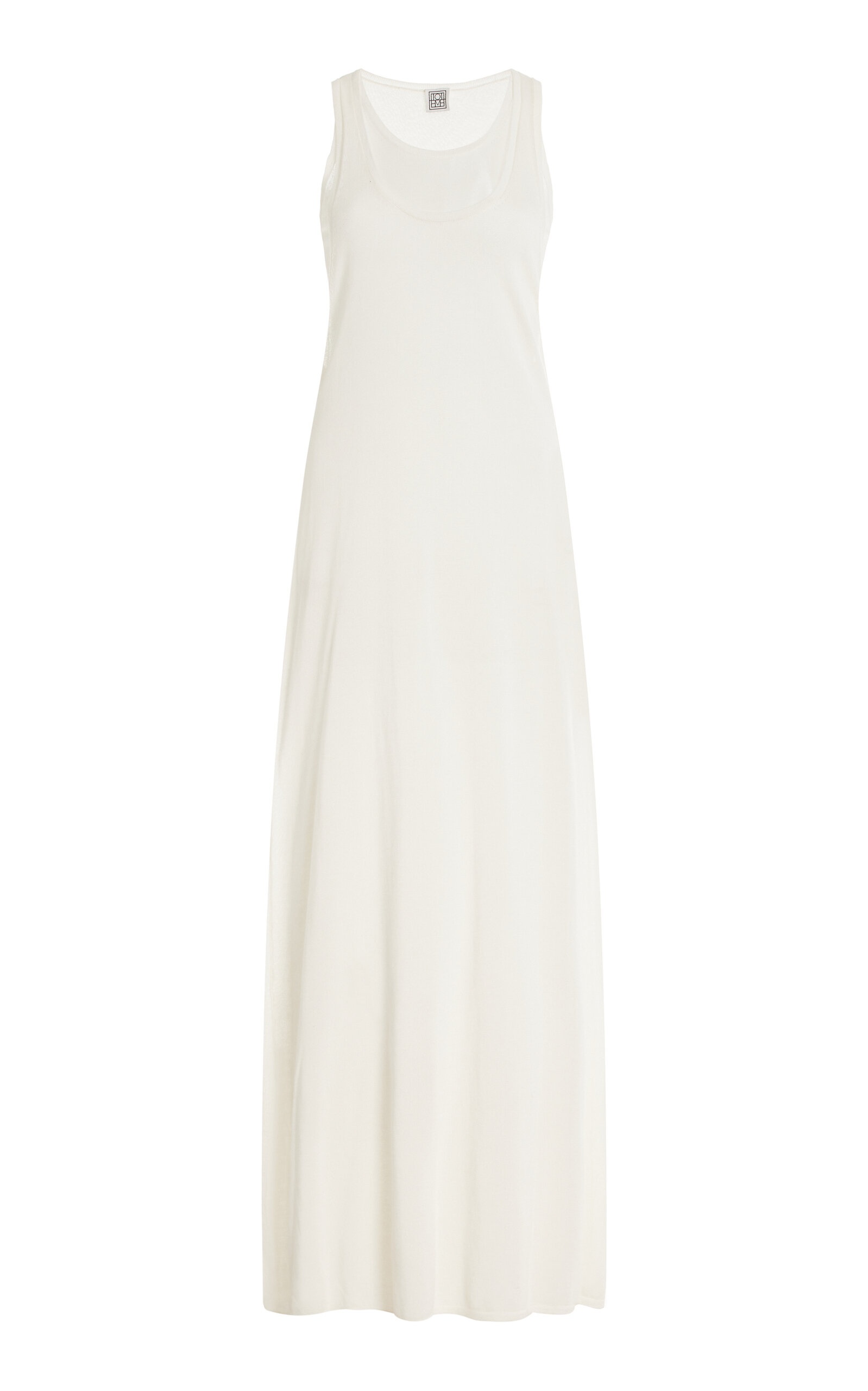 Layered Knit Lyocell-Cashmere Maxi Dress ivory - 1