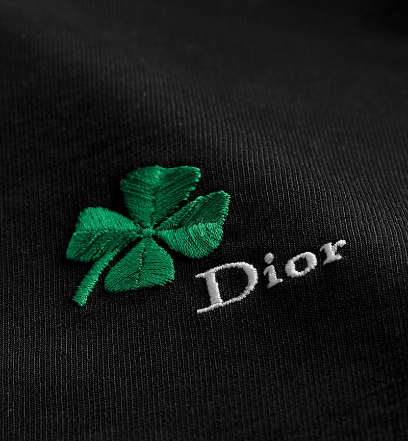 Dior T-Shirt with Dior Clover Embroidery, Regular Fit outlook