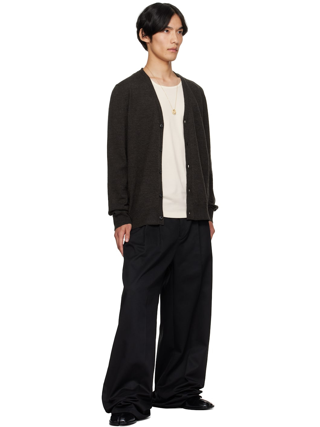 Brown Suede Elbow Patch Cardigan - 4