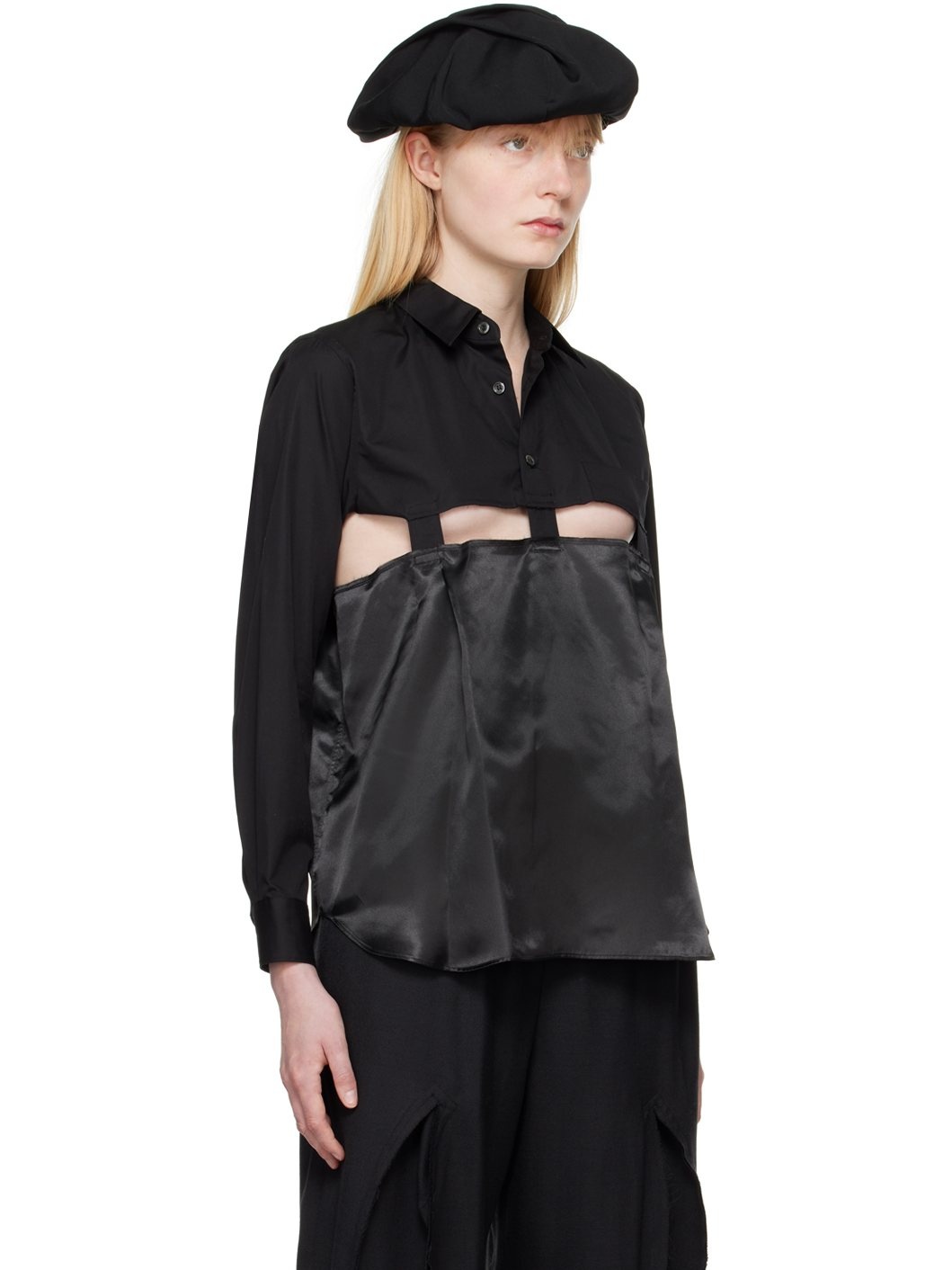 Black Cutout Shirt - 2