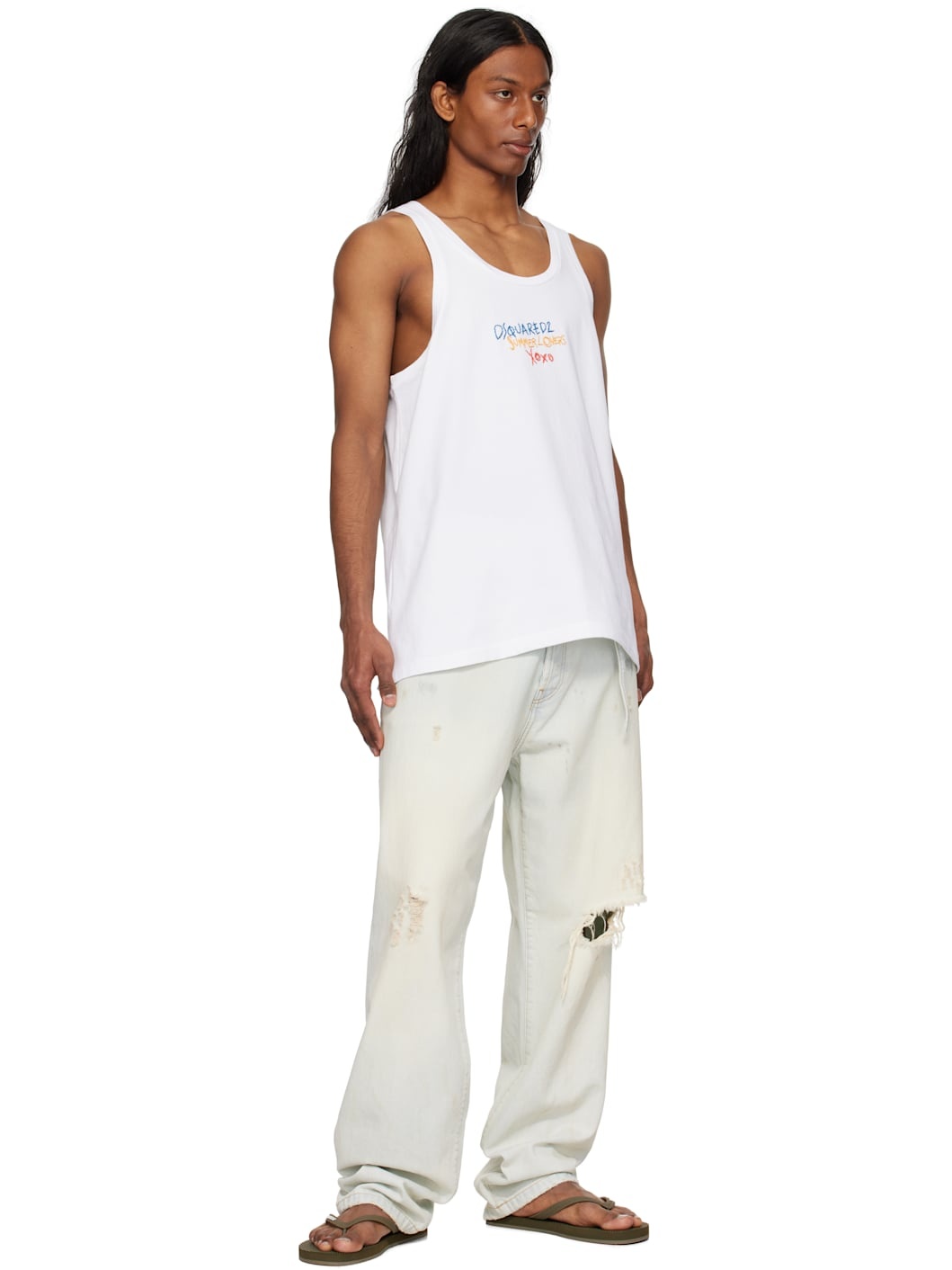 White 'Summer Lovers' Sport Fit Tank Top - 4