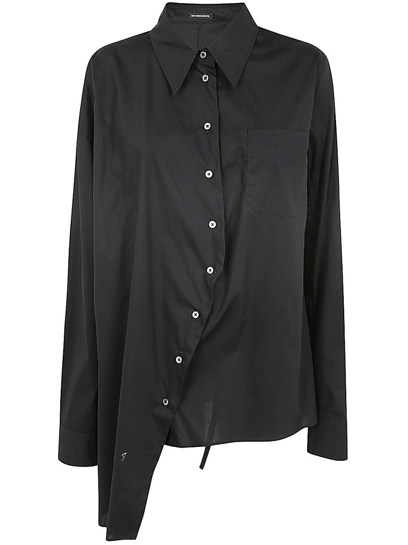 Ann Demeulemeester JULA DROPPED SHOULDER SHIRT POPELINE BLACK outlook