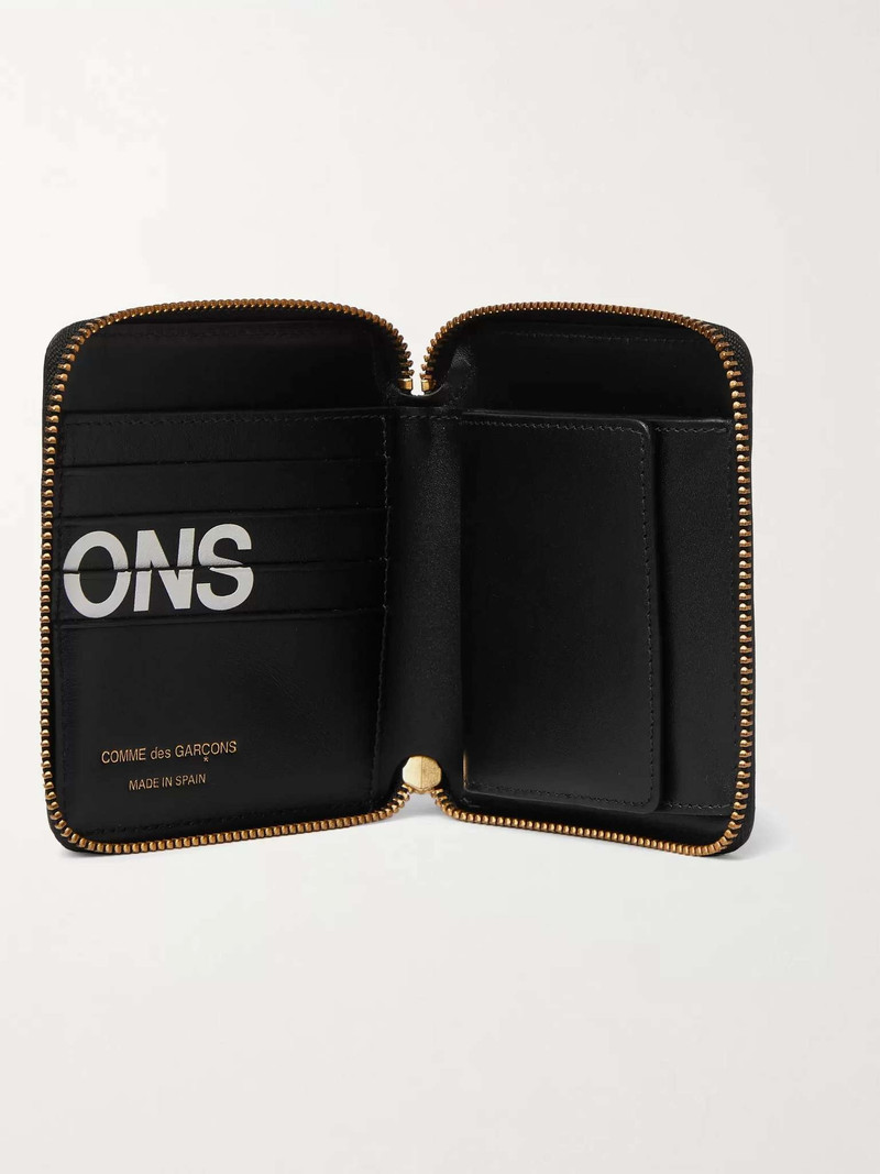 Comme Des Garçons Logo-Print Leather Zip-Around Wallet outlook