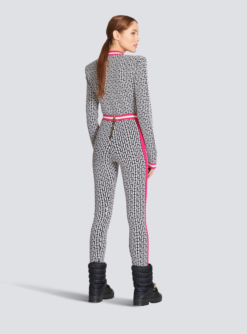 Knit leggings with Balmain monogram 4
