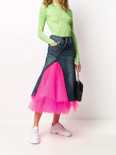 Junya Watanabe layered mesh flared skirt outlook