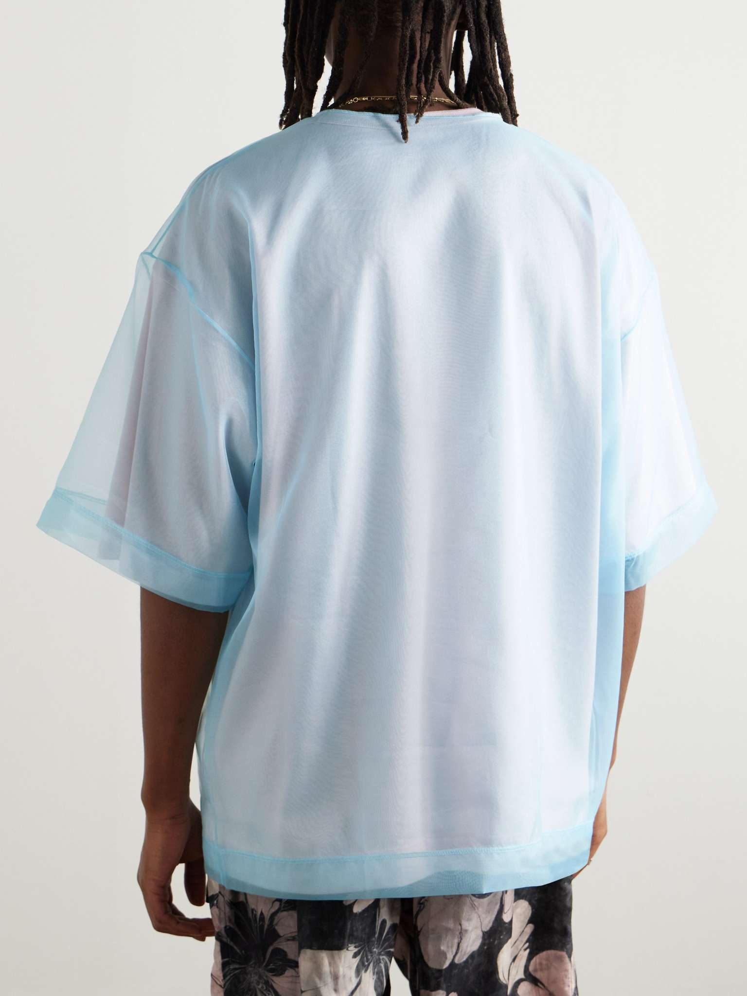 Oversized Layered Organza and Cotton-Blend Jersey T-Shirt - 4