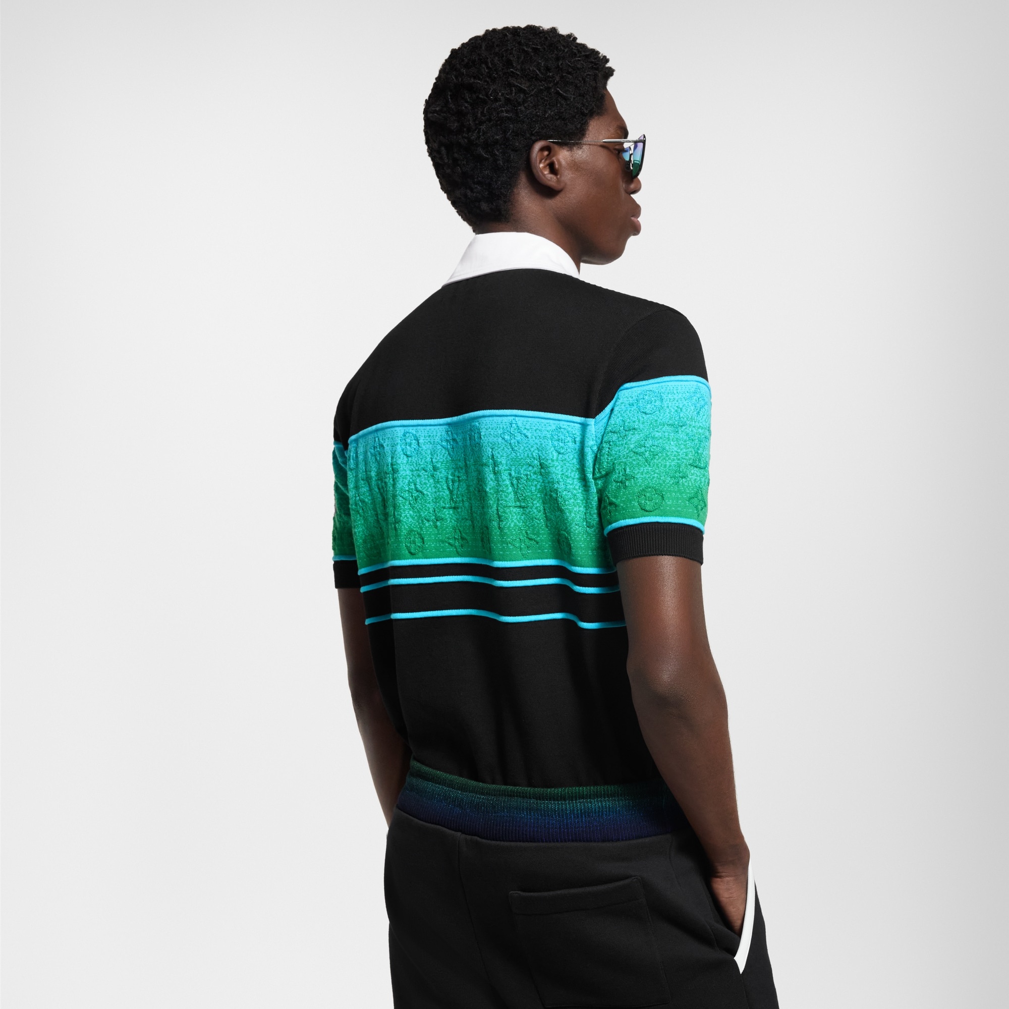 Iridescent Jacquard Short-Sleeved Polo - 5