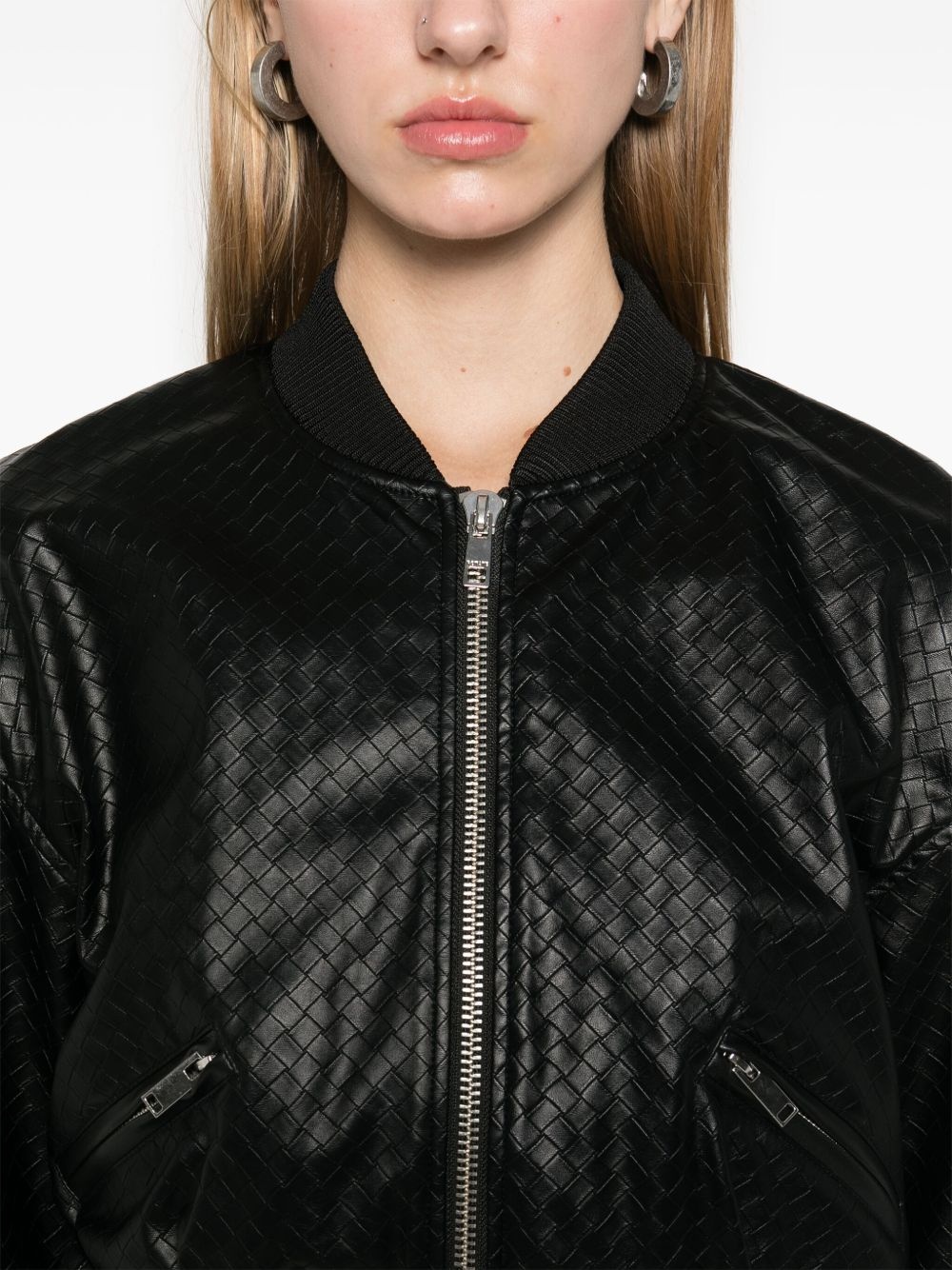 braided cropped bomber jacket - 5