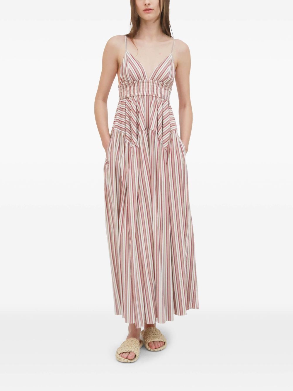 gathered-detail peplum dress - 2