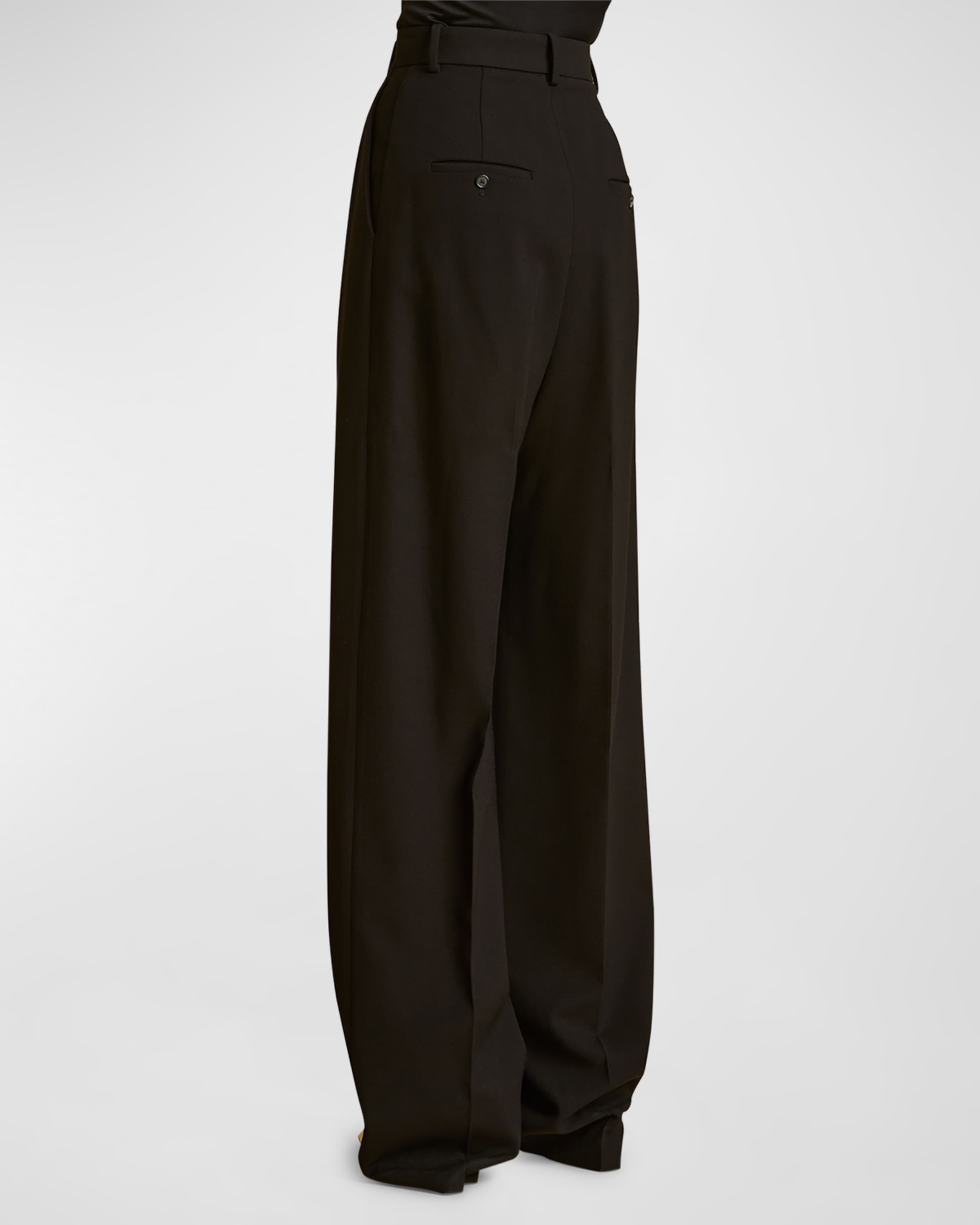 Cessie Mid-Rise Double-Pleated Straight-Leg Crepe Pants - 2