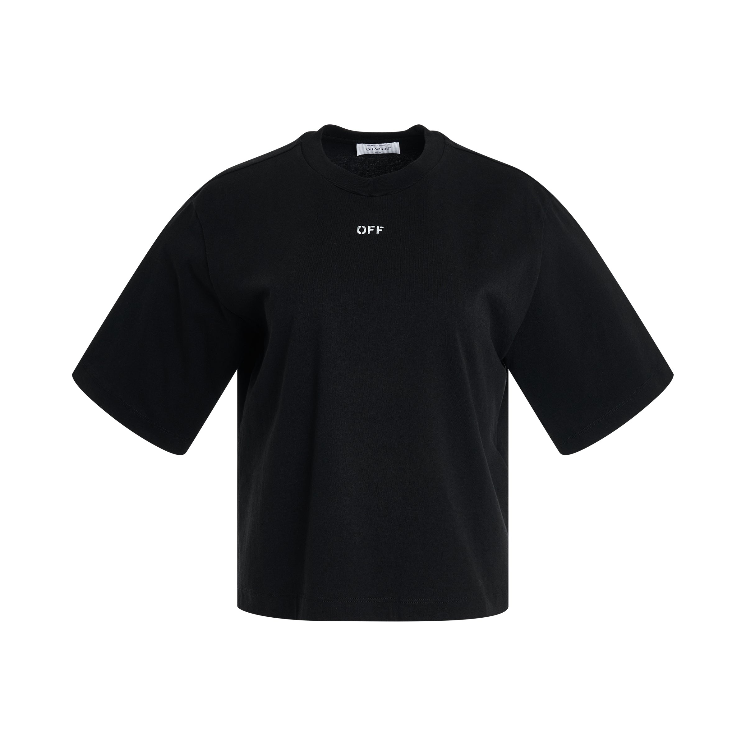 Embroidered Arrow Basic T-Shirt in Black - 1