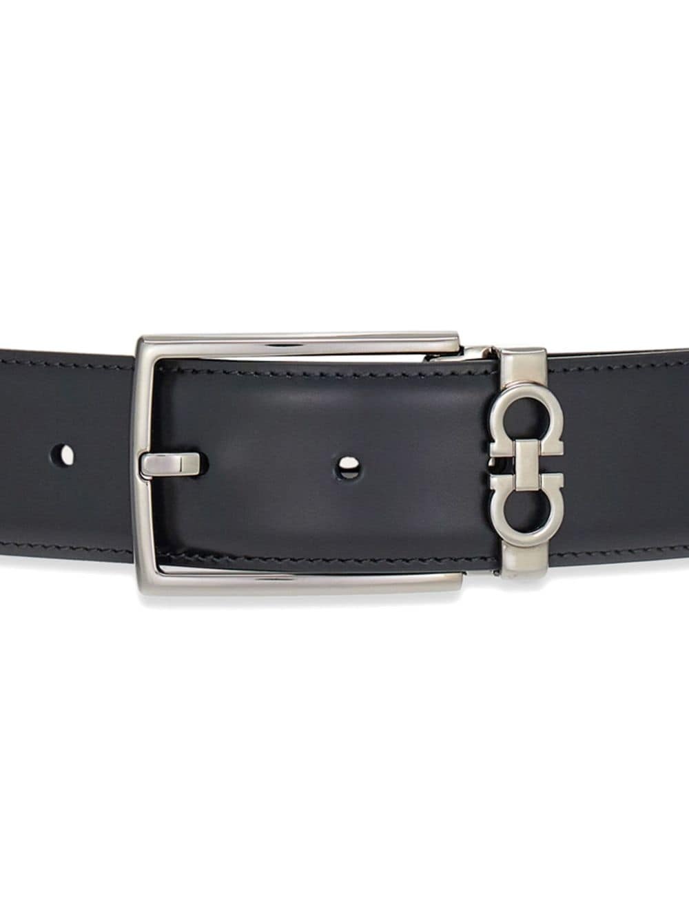 reversible Gancini leather belt - 3