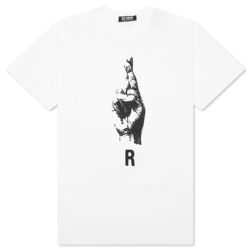 Oversized Hand Sign T-Shirt White - 1