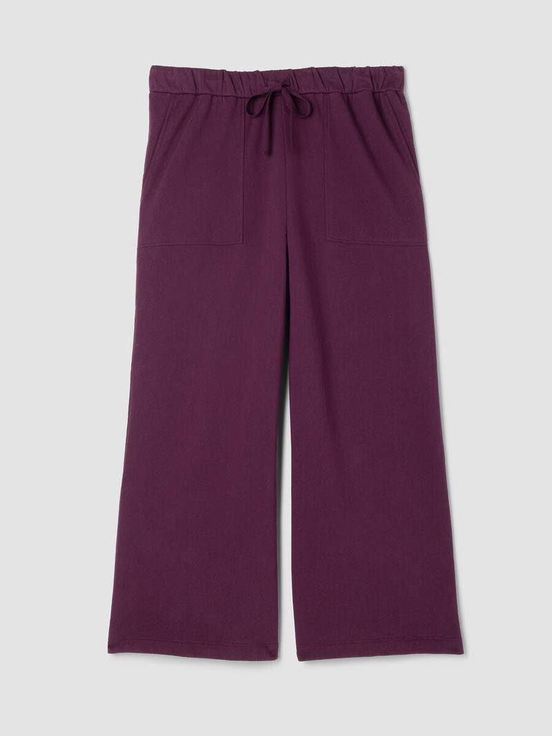 Lightweight Organic Cotton Terry Wide-Leg Pant 1