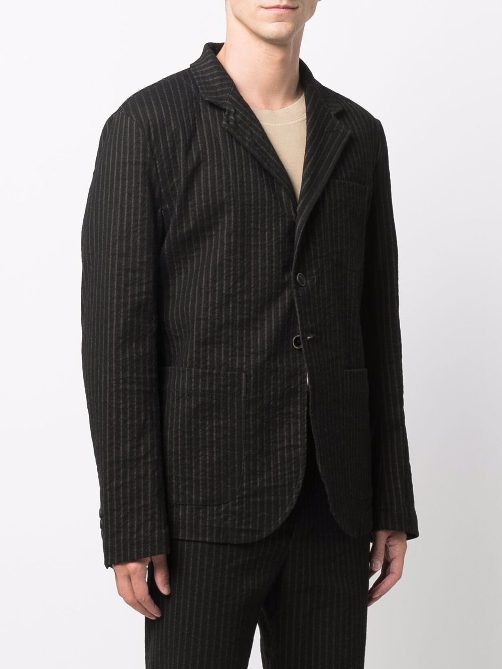 pinstripe print blazer - 3