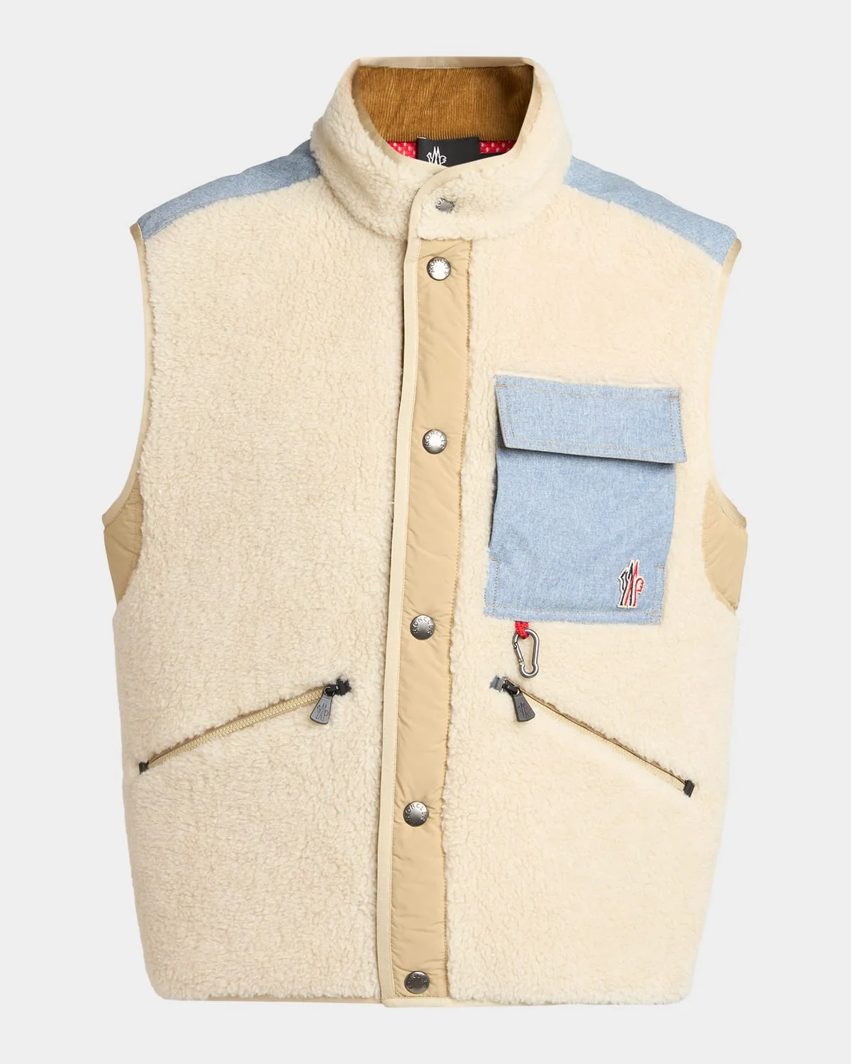 Men's Teddy & Denim Utility Vest - 1