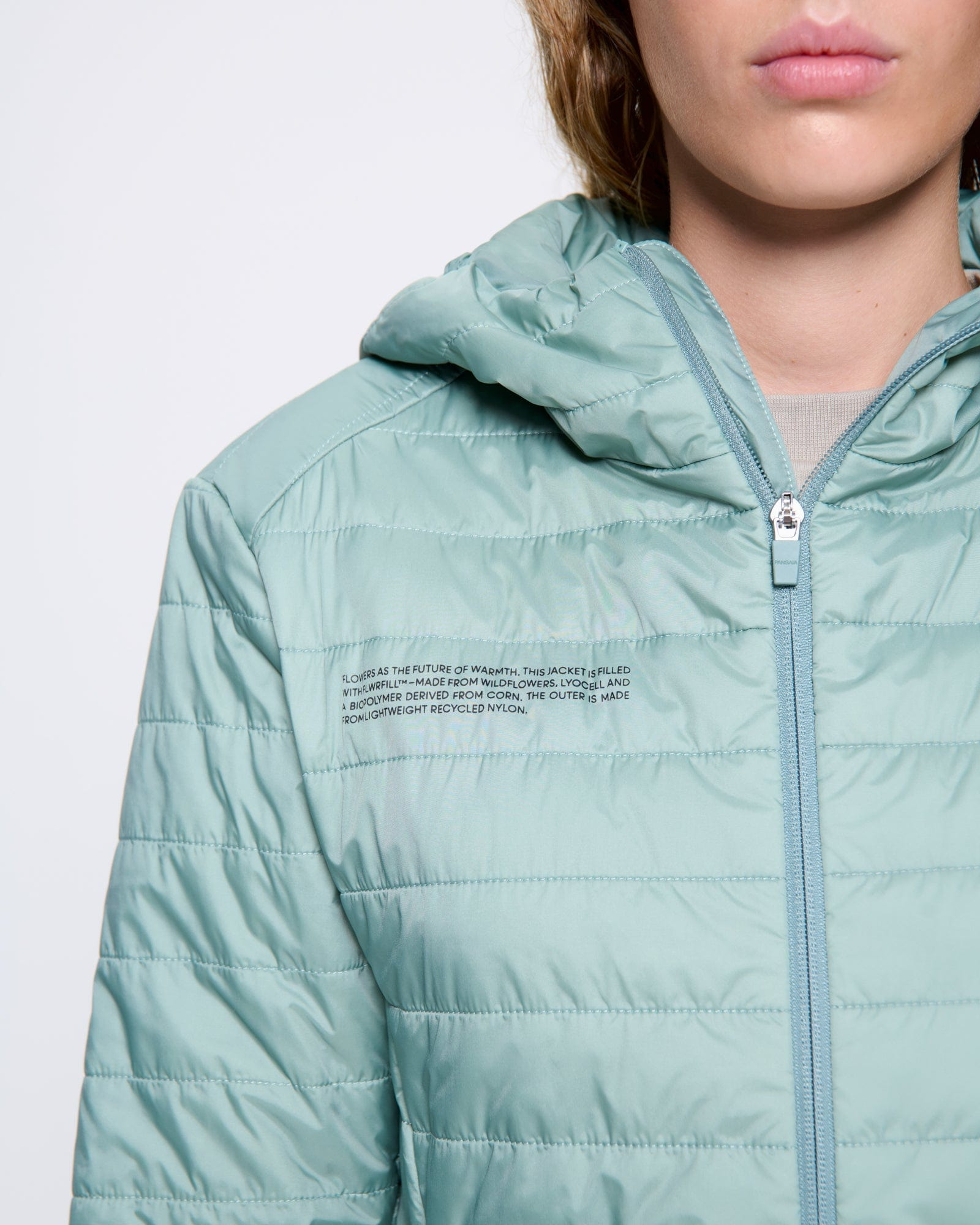 Womens Flower-Warmth Lite Jacket - Sage Green - 5