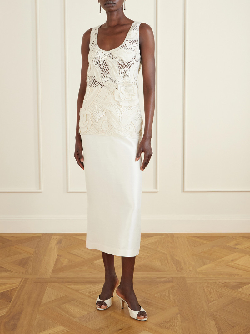 HEIRLOME Embroidered Cashmere And Silk-blend Tank Top outlook