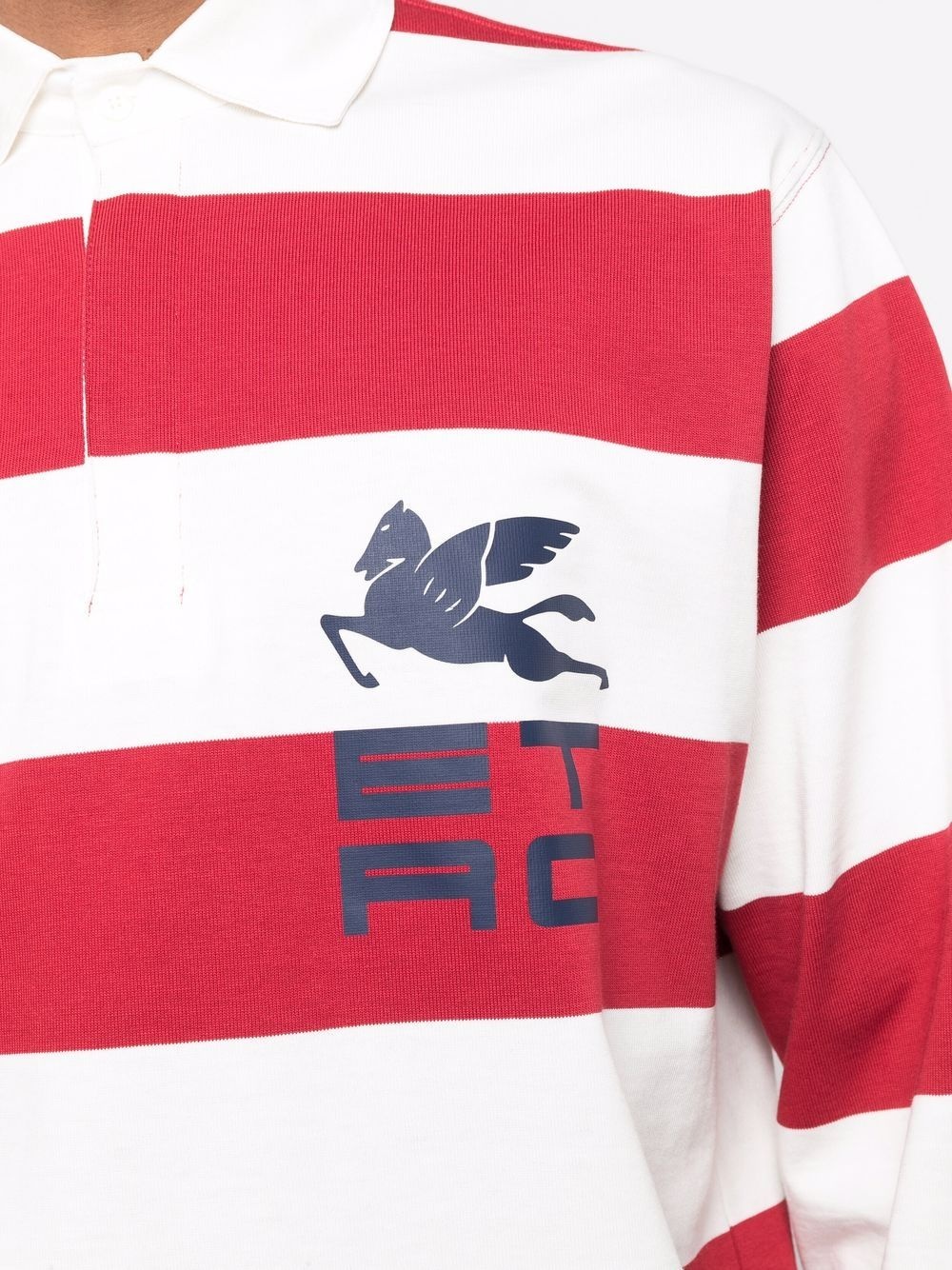 logo-print rugby-stripe polo shirt - 5